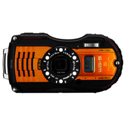 Ricoh WG-5 GPS Waterproof, Splashproof, Freezeproof, Crushproof Compact Digital Camera, Full HD 1080p, 16MP, 4x Optical Zoom, 3 LCD Screen Orange